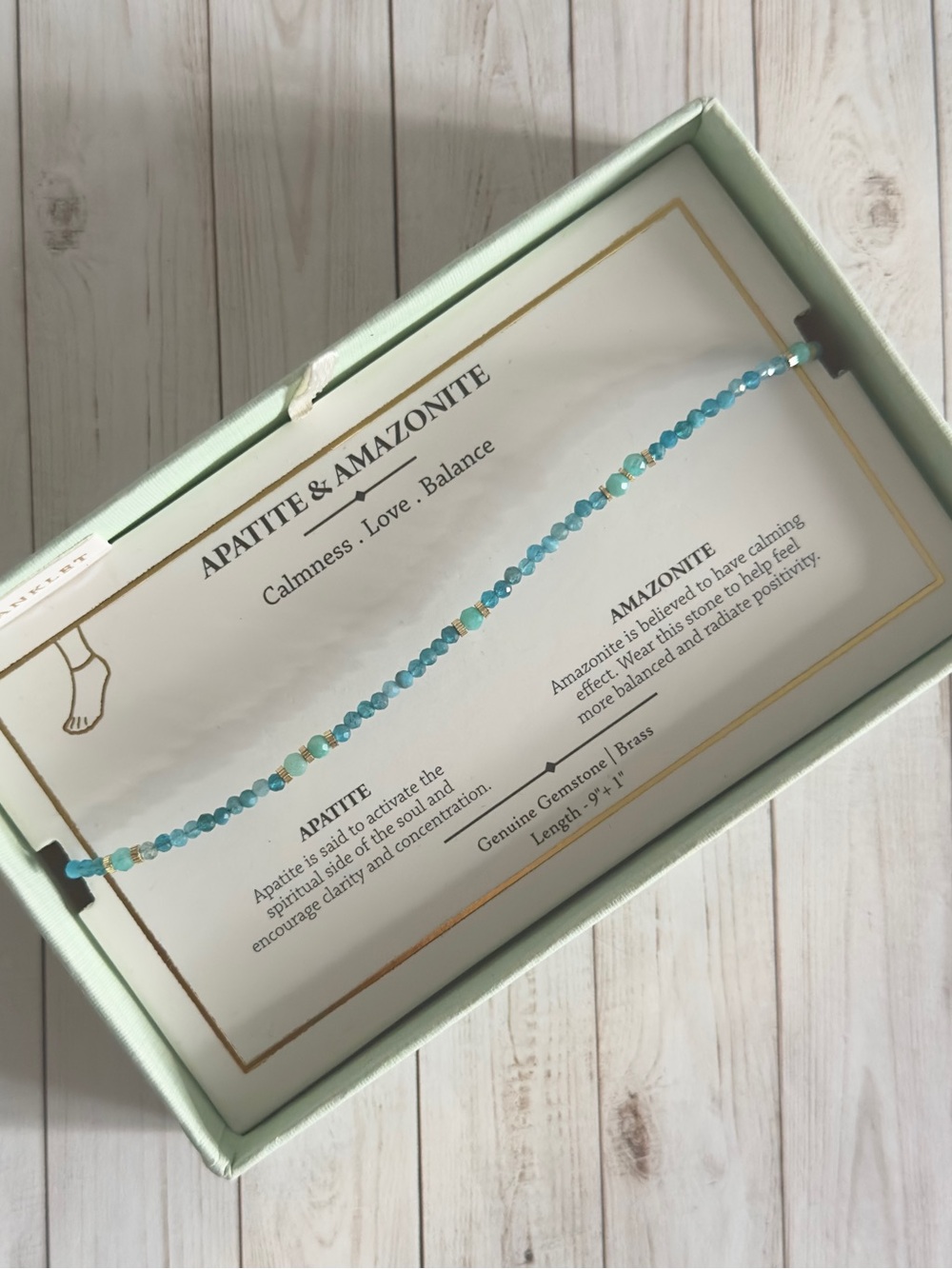 Shivam • Apatite & Amazonite anklet